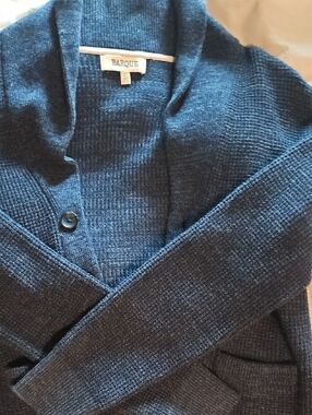 Barque Men's Navy Blue Knit Cardigan Sweater